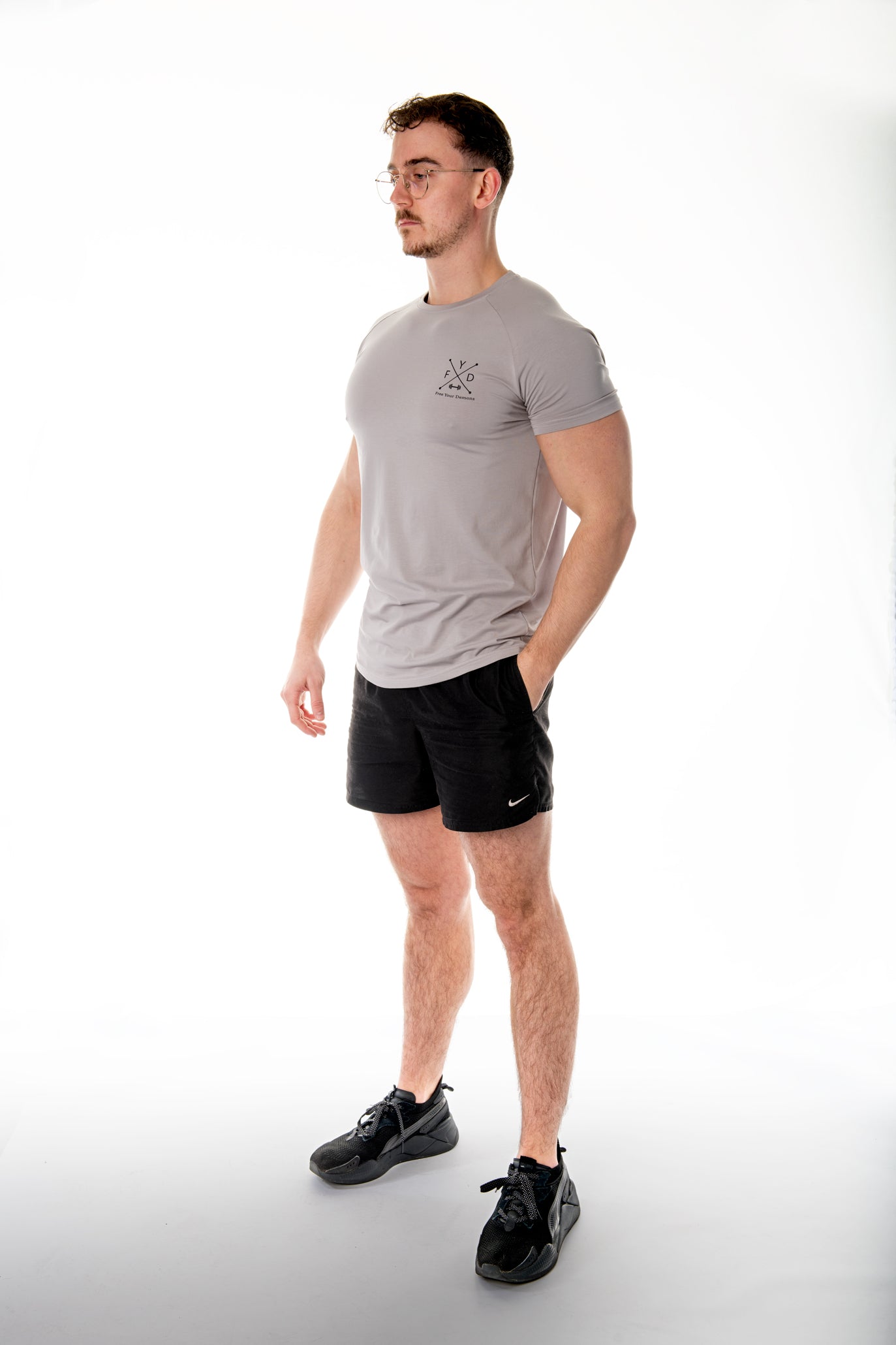 Grey Muscle Fit FYD T-Shirt
