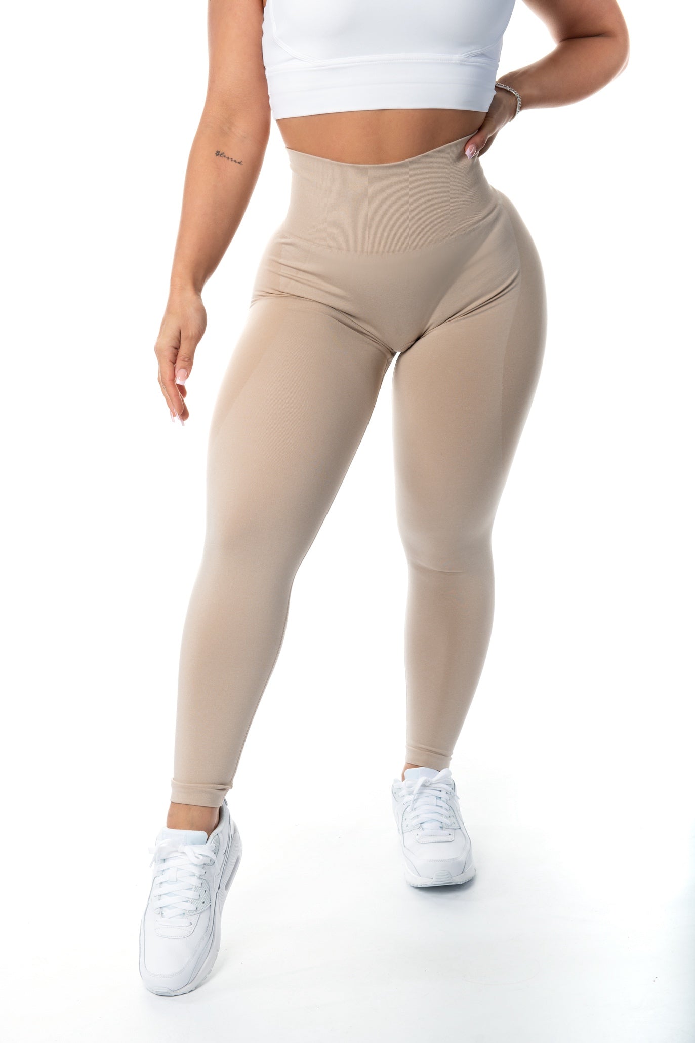 Oat Beige Contour Seamless Leggings